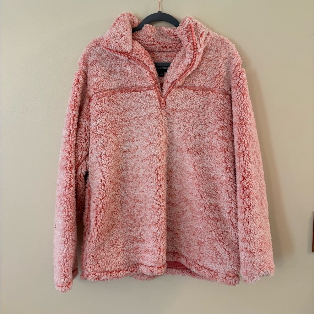 Zenana Outfitters Dusty Pink Sherpa Half-Zip Jacket